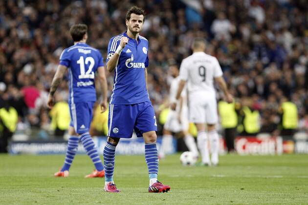 FC Schalke 04 Fuchs during Champions League soccer match at Santiago Bernabeu stadium in Madrid, Spain. March, 10, 2015. Real Madrid - FC Schalke 04  (20150310136)