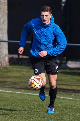 - BRUGGE, BELGIUM: Club s Thomas Meunier pictured during a training session of Belgian first division soccer team Club Brugge KV in Brugge, Wednesday 11 March 2015. Tomorrow Club is playing Turkish team Besiktas in the first leg of the 1 8th finals of the Europa League tournament. BRUNOxFAHY x04584247x
