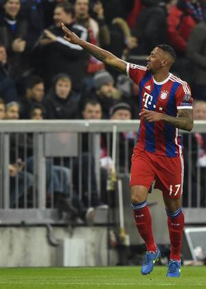 TOR zum 2:0 durch Jerome Boateng FC Bayern München Torjubel, Jubel, Freude, Emotion FC Bayern München FCB gegen FC Shakhtar Donetsk Schachtar Schachtjor Donezk Fußball Herren GER Champions-League CL Achtelfinale Rückspiel Saison 2014 2015 München Allianz Arena 11.03.2015 FC Bayern München FCB gegen FC Shakhtar Donetsk Schachtar Schachtjor Donezk