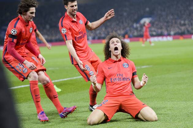 Jubel David Luiz (PSG) - Chelsea FC vs Paris St Germain (PSG) - - 11 03 2015 JBAutissier 