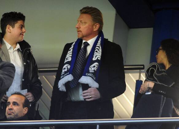 Football - 2014 2015 Champions League - Round of 16, Second Leg: Chelsea 1 vs. Paris Saint-Germain 1 Tennis coach Boris Becker at Stamford Bridge. COLORSPORT ANDREW COWIE 