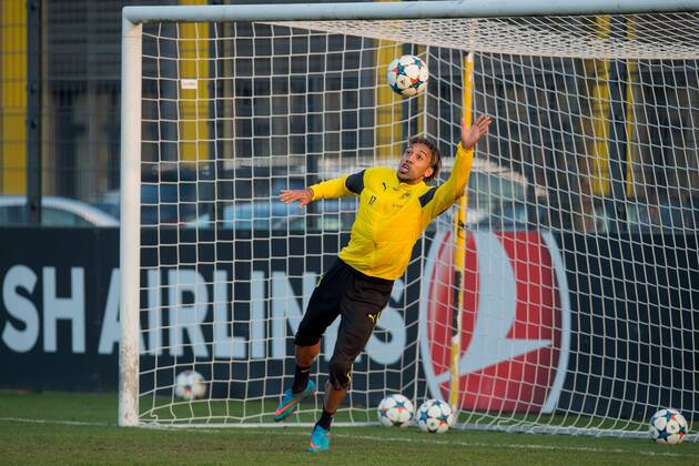 Montag 16.03.2015, Saison 2014 2015, Training BV Borussia Dortmund, Pierre-Emerick AUBAMEYANG (BVB) als torwart DeFodi01001063167