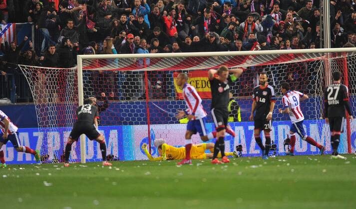 17.03.2015, xcox, Fussball UEFA Champions League, Atletico Madrid - Bayer 04 Leverkusen, v.l.Mario Suarez (Atl. Madrid) Goal (1-0)