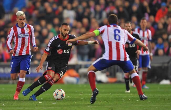17.03.2015, xcox, Fussball UEFA Champions League, Atletico Madrid - Bayer 04 Leverkusen, v.l. Ömer Toprak (Bayer 04 Leverkusen) - Koke (Atl. Madrid) -