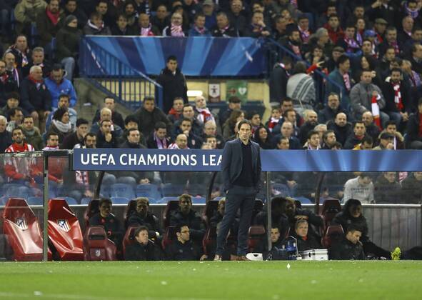Foto: Trainer Roger Schmidt ( Bayer 04 ) Fussball - Championsleague am Di. 17.03.2015 Achtelfinale, Atletico Madrid - Bayer 04 Leverkusen