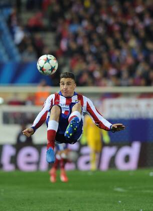 Atletico de Madrid Defender, Jose Maria Gimenez de Vargas - GIMENEZ, number 24 . Round ROUND 16 of the CHAMPIONS league soccer match between Atletico de Madrid - Bayer 04 Leverkusen at the Vicente Calderon estadium Madrid - Spain by March 17 2015. 