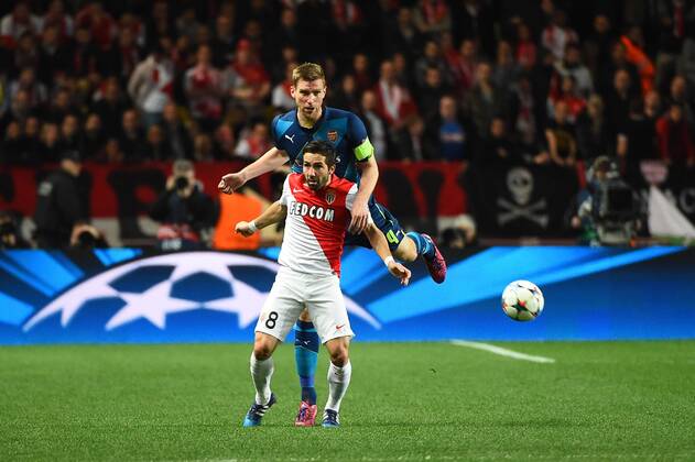 Per Mertesacker (ars) - JOAO MOUTINHO (mon) - AS Monaco vs Arsenal FC - Champions League 17 03 2015 FEP 