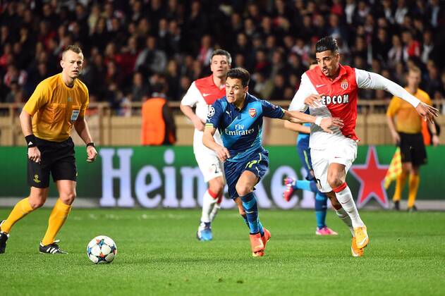 NABIL DIRAR (mon) - Alexis Sanchez (ars) - AS Monaco vs Arsenal FC - Champions League 17 03 2015 FEP 