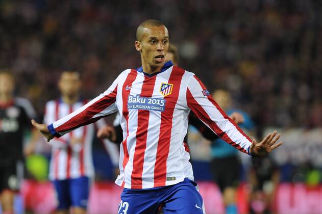 Atletico de Madrid Defender, Joao Miranda de Souza Filho - MIRANDA, number 23 . Round ROUND 16 of the CHAMPIONS league soccer match between Atletico de Madrid - Bayer 04 Leverkusen at the Vicente Calderon estadium Madrid - Spain by March 17 2015. 