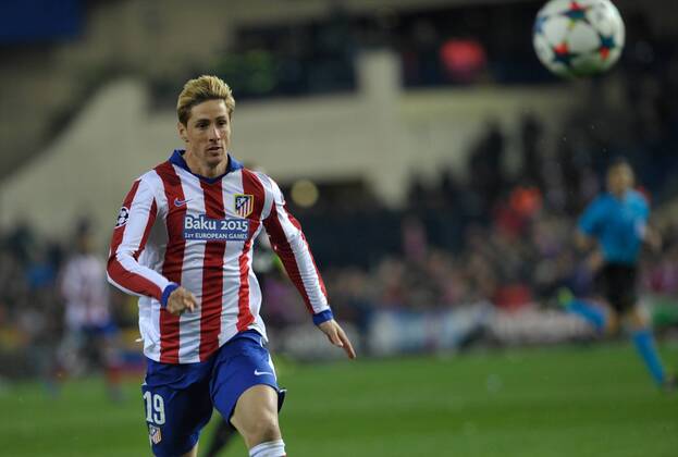Atletico de Madrid Forward, Fernando Torres Sanz, number 19 . Round 1 8 of the CHAMPIONS league, soccer match between Atletico de Madrid - Bayer 04 Leverkusen at the Vicente Calderon estadium, Madrid - Spain by March 17, 2015. 
