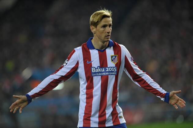 Atletico de Madrid Forward, Fernando Torres Sanz, number 19 . Round 1 8 of the CHAMPIONS league, soccer match between Atletico de Madrid - Bayer 04 Leverkusen at the Vicente Calderon estadium, Madrid - Spain by March 17, 2015. 