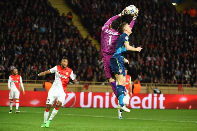 Laurent Koscielny (ars) - DANIJEL SUBASIC (mon) - AS Monaco vs Arsenal FC - Champions League 17 03 2015 FEP 