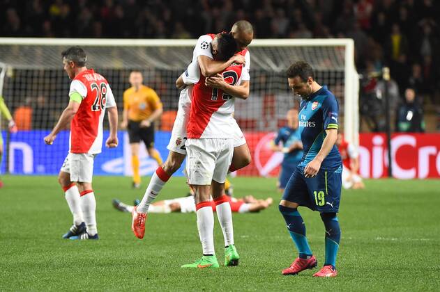 WALLACE (mon) - FABINHO (mon) - Jubel - AS Monaco vs Arsenal FC - Champions League 17 03 2015 FEP 