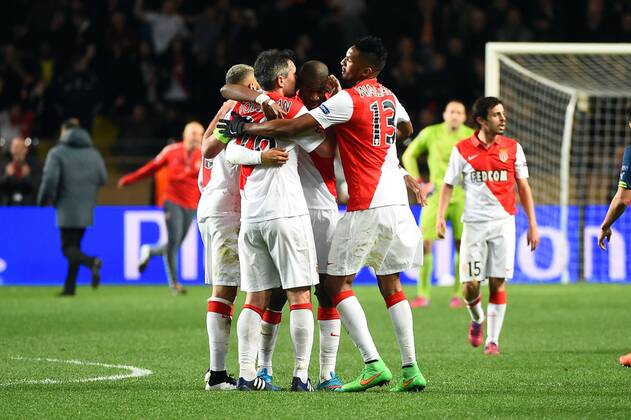 GEOFFREY KONDOGBIA (mon) - WALLACE (mon) - Jubel - AS Monaco vs Arsenal FC - Champions League 17 03 2015 FEP 