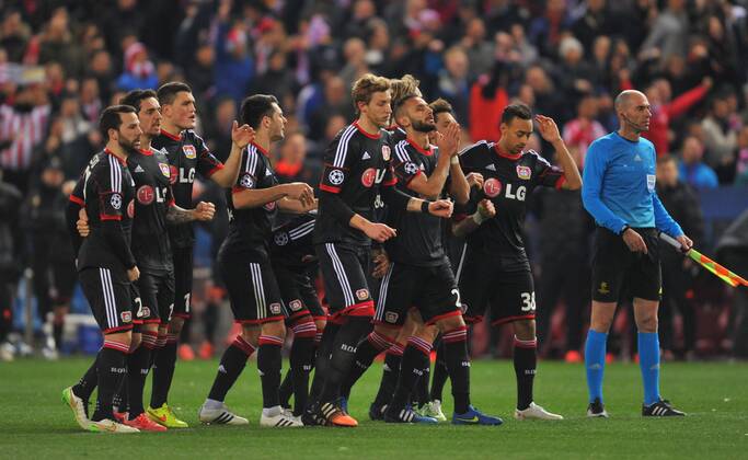 17.03.2015, xcox, Fussball UEFA Champions League, Atletico Madrid - Bayer 04 Leverkusen, v.l. Team reaction during the penalty shoot-out -