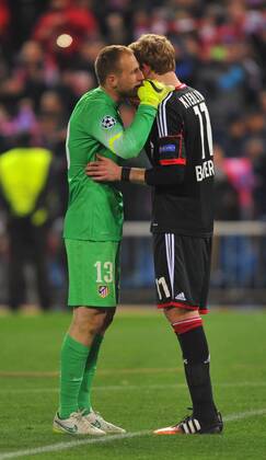17.03.2015, xcox, Fussball UEFA Champions League, Atletico Madrid - Bayer 04 Leverkusen, v.l.Oblak (Atl. Madrid) - Bernd Leno (Bayer 04 Leverkusen) -