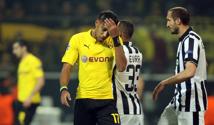 Pierre-Emerick Aubameyang Einzelbild Aktion Gestik BvB Borussia Dortmund - Juventus Turin Championsleague Achtelfinale 18.03.2015 Fußball Fussball Signal Iduna Park Dortmund Herren Saison 2014 2015