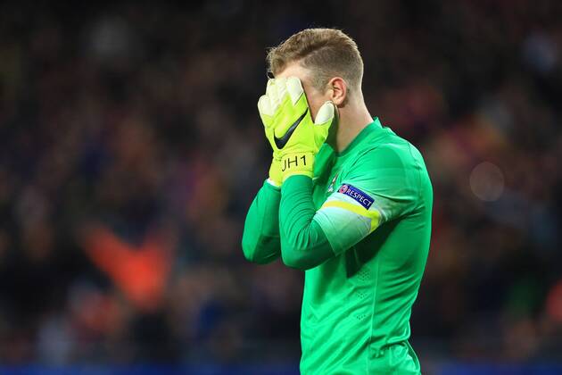 Joe Hart of Manchester City looks dejected following Sergio Kun Agüero s penalty miss - Barcelona vs. Manchester City - UEFA Champion s League - Round of 16, second leg - Nou Camp - Barcelona - 18 03 2015 Pic Philip Oldham Sportimage EDITORIAL USE ONLY. No use with unauthorised audio, video, data, fixture lists, club league logos or live services. Online in-match use limited to 120 images, no video emulation. No use in betting, games or single club league player publications.