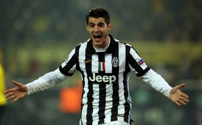 Morata Jubel Freude Emotion Tor zum 0:2 durch Morata BvB Borussia Dortmund - Juventus Turin Championsleague Achtelfinale 18.03.2015 Fußball Fussball Signal Iduna Park Dortmund Herren Saison 2014 2015
