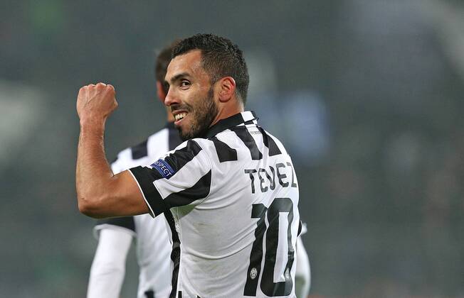 18.03.2015, Fussball Championsleague 2014 2015, Achtelfinale , Borussia Dortmund - Juventus Turin, im Signal-Iduna-Park-Stadion Dortmund. Jubel Carlos Tevez (Juventus Turin) zum Tor zum 0:2 