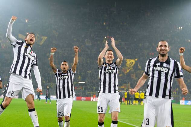 18.03.2015, DORTMUND - UEFA CHAMPIONS LEAGUE ROUND OF 8 GAME SEASON 2014 2015 - BORUSSIA DORTMUND - JUVENTUS TORINO - CELEBRATION OF JUVETNUS -  20150318_PF_PA033