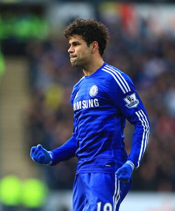 Diego Costa of Chelsea celebrates scoring his sides second goal - Hull City vs. Chelsea - Barclay s Premier League - KC Stadium - Hull - 22 03 2015 Pic Philip Oldham Sportimage EDITORIAL USE ONLY. No use with unauthorised audio, video, data, fixture lists, club league logos or live services. Online in-match use limited to 120 images, no video emulation. No use in betting, games or single club league player publications.