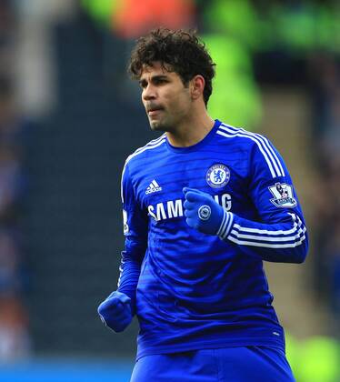 Diego Costa of Chelsea celebrates scoring his sides second goal - Hull City vs. Chelsea - Barclay s Premier League - KC Stadium - Hull - 22 03 2015 Pic Philip Oldham Sportimage EDITORIAL USE ONLY. No use with unauthorised audio, video, data, fixture lists, club league logos or live services. Online in-match use limited to 120 images, no video emulation. No use in betting, games or single club league player publications.