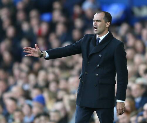 Roberto Martinez manager of Everton - Barclays Premier League - Everton vs Southampton - Goodison Park Stadium - Liverpool - England - 4th April 2015 - Picture Simon Bellis Sportimage EDITORIAL USE ONLY. No use with unauthorised audio, video, data, fixture lists, club league logos or live services. Online in-match use limited to 120 images, no video emulation. No use in betting, games or single club league player publications.