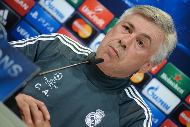 MADRID - 13 APR: Carlo Ancelotti, Pressekonferenz Real Madrid. 
