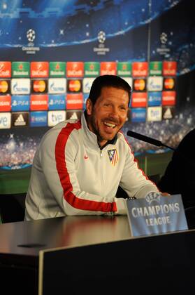 Madrid, Spain, April, 13, 2015: press conference PK Pressekonferenz of Atletico de Madrid coach Diego Simeone 