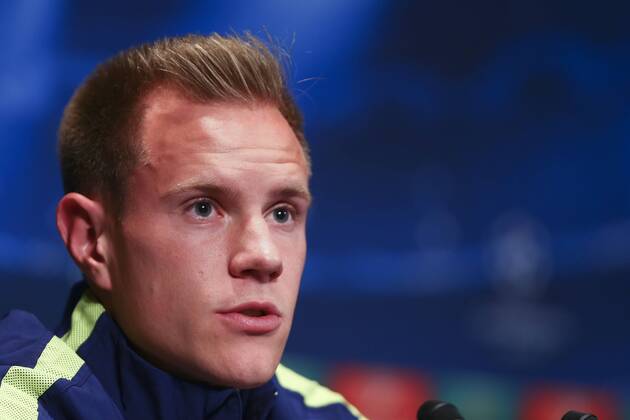 Aktuell Fußball, Champions League, PK FC Barcelona Marc Andre Ter Stegen FOOTBALL Pressekonferenz FC Barcelona (Barca) - Champions League 14 04 2015 GwendolineLeGoff 