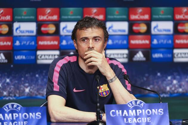Aktuell Fußball, Champions League, PK FC Barcelona Luis Enrique FOOTBALL Pressekonferenz FC Barcelona (Barca) - Champions League 14 04 2015 GwendolineLeGoff 