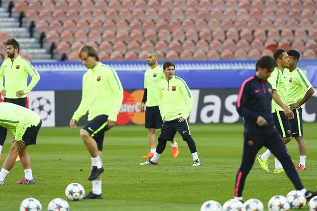 Aktuell Fußball, Champions League, Training FC Barcelona Lionel Messi FOOTBALL - Training FC Barcelona (Barca), Champions League 14 04 2015 GwendolineLeGoff 