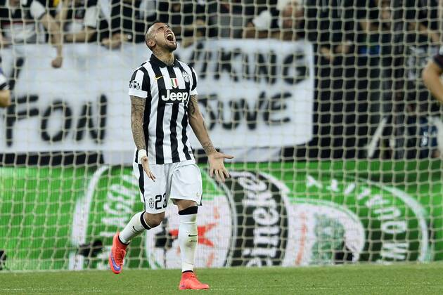 Champions League Juventus Turin - AS Monaco FC Jubel gol Arturo Vidal 