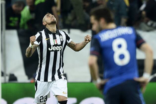 Champions League Juventus Turin - AS Monaco FC Jubel gol Arturo Vidal 