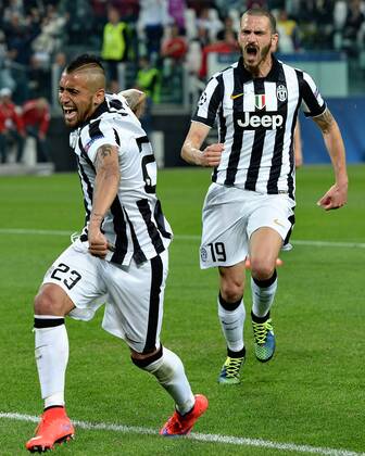 Champions League Juventus Turin - AS Monaco FC Jubel gol Arturo Vidal 
