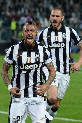 Champions League Juventus Turin - AS Monaco FC Jubel gol Arturo Vidal 
