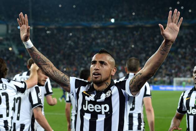 Champions League Juventus Turin - AS Monaco FC Jubel gol Arturo Vidal 
