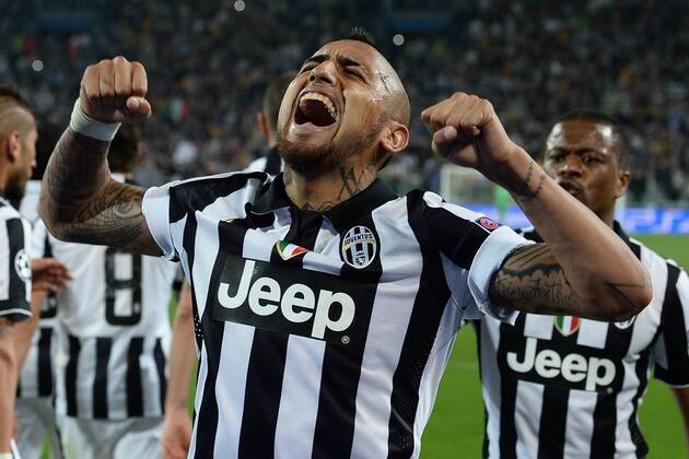 Champions League Juventus Turin - AS Monaco FC Jubel gol Arturo Vidal 