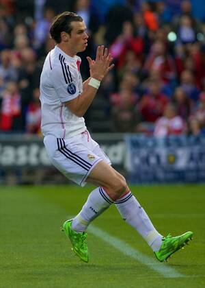 Real Madrid Midfielder, Gareth Frank Bale, number 11 . Champions League Atletico Madrid - Real Madrid 