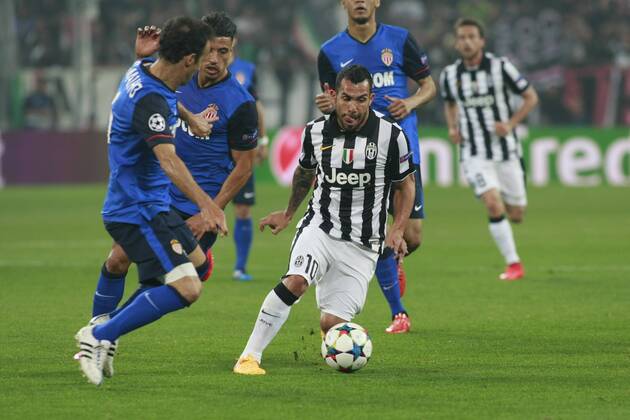 Carlos Tevez in action Champions League Juventus Turin - AS Monaco FC  - ZUMAn230