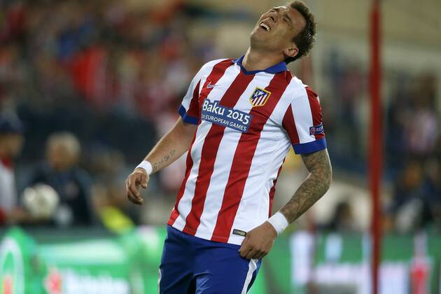 Atletico de Madrid s Mario Mandzukic dejected during Champions League 2014 2015 Quarter-finals 1st leg match.April 14,2015.  (2015041412)