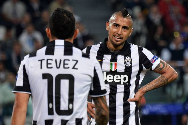 Carlos Tevez, Arturo Vidal Juventus Champions League Juventus Turin - AS Monaco FC andreaxstaccioli