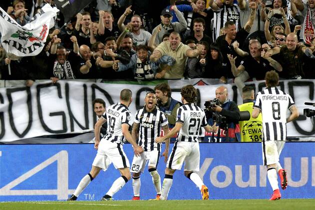 Jubel Arturo Vidal 1:0, Champions League Juventus Turin - AS Monaco FC filippoxalfero