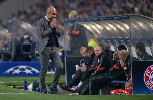 FUSSBALL CHAMPIONS LEAGUE SAISON 2014 2015 VIERTELFINALE HINSPIEL FC Porto - FC Bayern Muenchen 15.03.2015 Trainer Pep Guardiola (FC Bayern Muenchen) ist enttaeuscht 