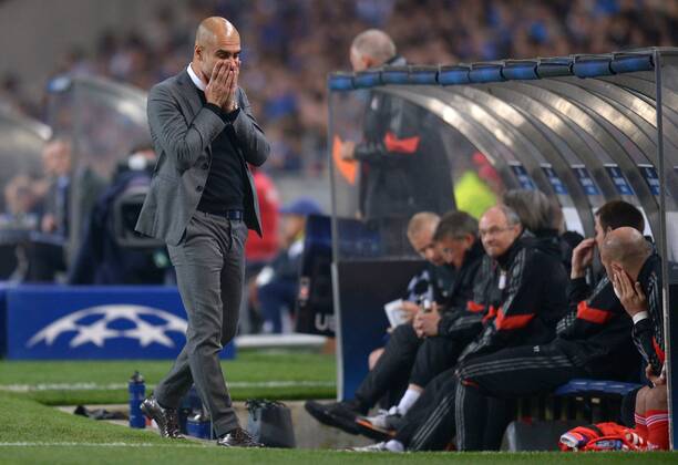 FUSSBALL CHAMPIONS LEAGUE SAISON 2014 2015 VIERTELFINALE HINSPIEL FC Porto - FC Bayern Muenchen 15.03.2015 Trainer Pep Guardiola (FC Bayern Muenchen) ist enttaeuscht 