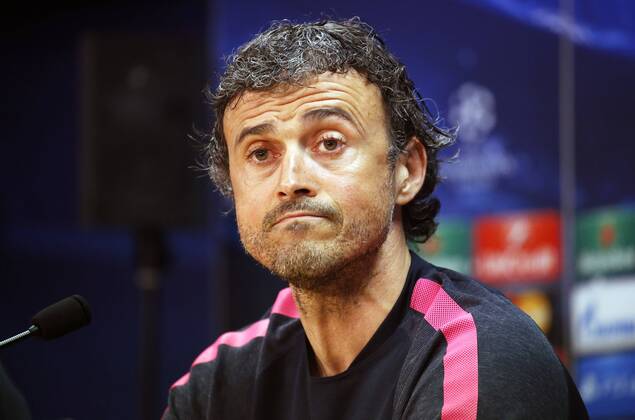 April 20, 2015 - Barcelona, Spain - BARCELONA -april 20- SPAIN: Luis Enrique Martinez in the press conference PK Pressekonferenz after the training of FC Barcelona Barca before the Champions League match between PSG, held hat the Ciudad Deportiva Joan Gamper, april 20, 2015. Photo: Joan Valls Urbanandsport Nurphoto FC Barcelona Press Conference  - ZUMAn230