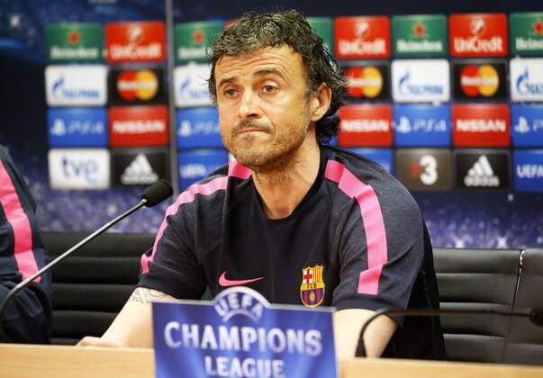April 20, 2015 - Barcelona, Spain - BARCELONA -april 20- SPAIN: Luis Enrique Martinez in the press conference PK Pressekonferenz after the training of FC Barcelona Barca before the Champions League match between PSG, held hat the Ciudad Deportiva Joan Gamper, april 20, 2015. Photo: Joan Valls Urbanandsport Nurphoto FC Barcelona Press Conference  - ZUMAn230