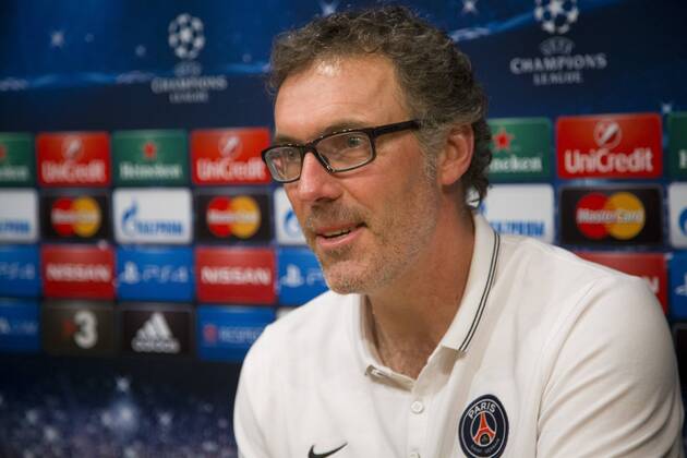 Barcelona, April 20. PSG s coach, Laurent Blanc, during the press conference PK Pressekonferenz prior to UEFA Champions League match between FC Barcelona Barca and París Saint-Germain. 