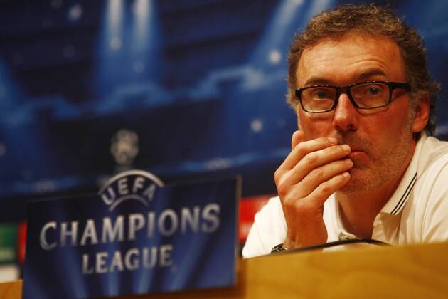 Laurent Blanc at press conference PK Pressekonferenz before the Champions League second leg match between PSG and Barcelona. xFRANCESCxADELANTADOx 